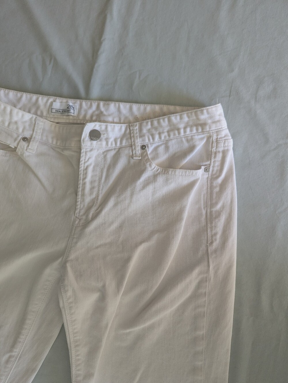 Gap Real Straight White Raw Edge Jeans - Picture 2 of 7